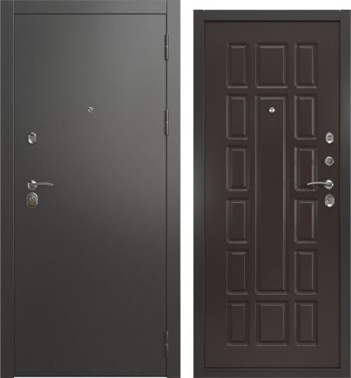 Входная дверь А-00/124 люкс (Муар черное серебро / Венге)