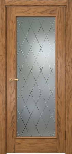 Межкомнатная дверь Actus 1.1L шпон дуб шервуд, матовое стекло с гравировкой