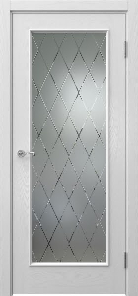 Межкомнатная дверь Actus 1.1L шпон ясень серый, матовое стекло с гравировкой