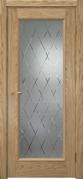 Межкомнатная дверь Actus 1.1P натуральный шпон дуба, матовое стекло с гравировкой