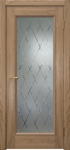 Межкомнатная дверь Actus 1.1P шпон дуб светлый, матовое стекло с гравировкой
