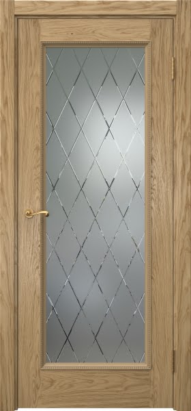 Межкомнатная дверь Actus 1.1PT натуральный шпон дуба, матовое стекло с гравировкой