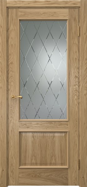 Межкомнатная дверь Actus 1.2L натуральный шпон дуба, матовое стекло с гравировкой