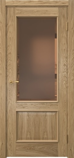 Межкомнатная дверь Actus 1.2L натуральный шпон дуба, матовое бронзовое стекло с фацетом