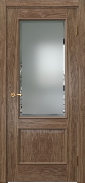 Межкомнатная дверь Actus 1.2L шпон американский орех, матовое стекло с фацетом