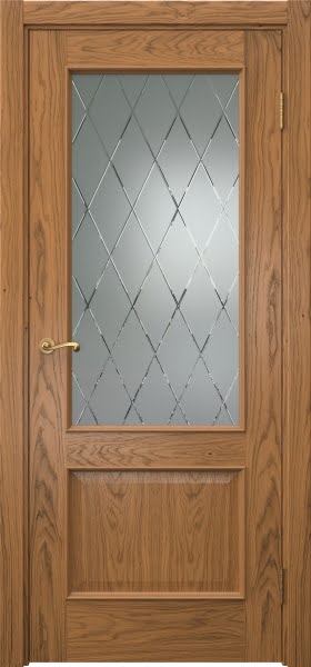 Межкомнатная дверь Actus 1.2L шпон дуб шервуд, матовое стекло с гравировкой