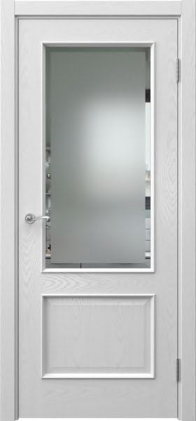 Межкомнатная дверь Actus 1.2L шпон ясень серый, матовое стекло с фацетом