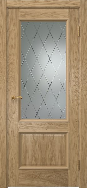 Межкомнатная дверь Actus 1.2P натуральный шпон дуба, матовое стекло с гравировкой