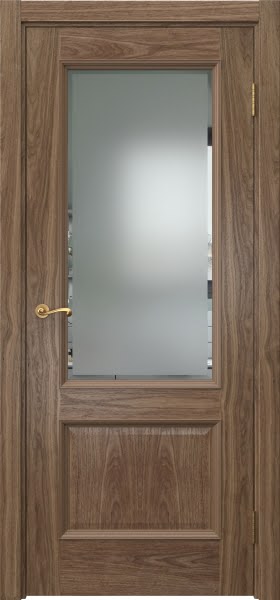 Межкомнатная дверь Actus 1.2P шпон американский орех, матовое стекло с фацетом