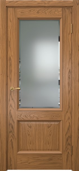Межкомнатная дверь Actus 1.2P шпон дуб шервуд, матовое стекло с фацетом