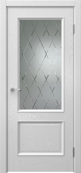 Межкомнатная дверь Actus 1.2P шпон ясень серый, матовое стекло с гравировкой