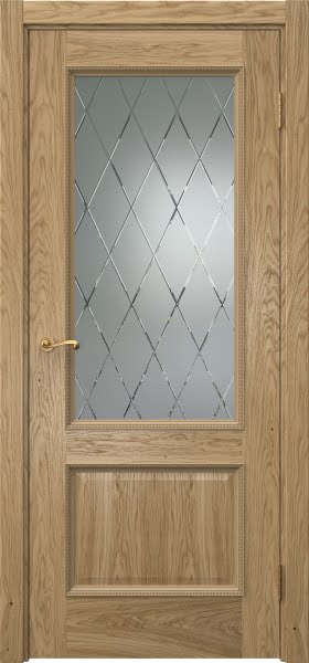 Межкомнатная дверь Actus 1.2PT натуральный шпон дуба, матовое стекло с гравировкой