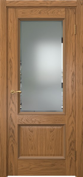 Межкомнатная дверь Actus 1.2PT шпон дуб шервуд, матовое стекло с фацетом