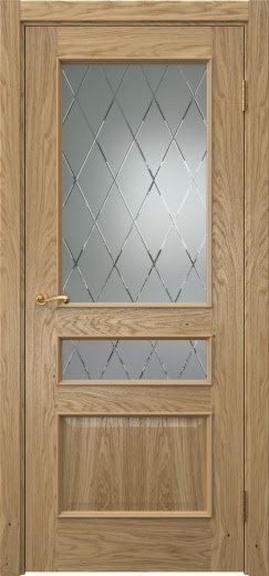 Межкомнатная дверь Actus 1.3L натуральный шпон дуба, матовое стекло с гравировкой