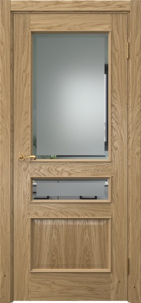 Межкомнатная дверь Actus 1.3L натуральный шпон дуба, матовое стекло с фацетом
