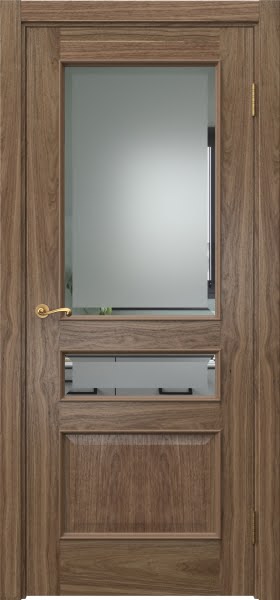 Межкомнатная дверь Actus 1.3L шпон американский орех, матовое стекло с фацетом