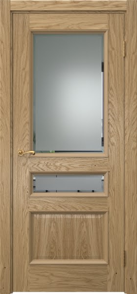 Межкомнатная дверь Actus 1.3P натуральный шпон дуба, матовое стекло с фацетом