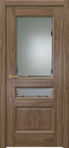 Межкомнатная дверь Actus 1.3P шпон американский орех, матовое стекло с фацетом