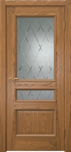 Межкомнатная дверь Actus 1.3P шпон дуб шервуд, матовое стекло с гравировкой