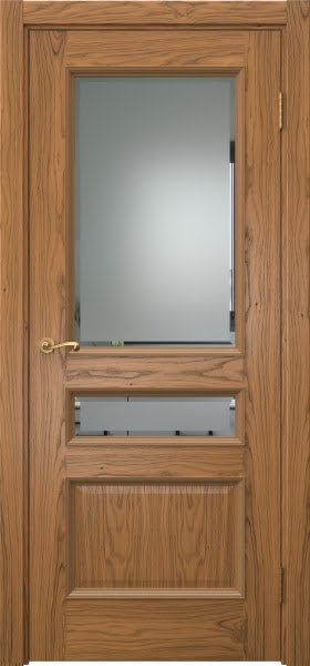 Межкомнатная дверь Actus 1.3P шпон дуб шервуд, матовое стекло с фацетом