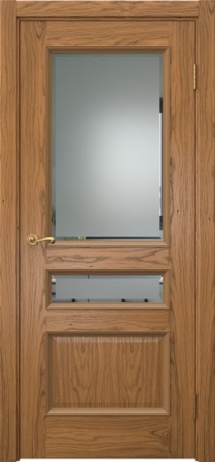 Межкомнатная дверь Actus 1.3P шпон дуб шервуд, матовое стекло с фацетом