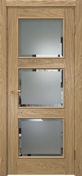 Межкомнатная дверь Actus 4.3L натуральный шпон дуба, матовое стекло с фацетом