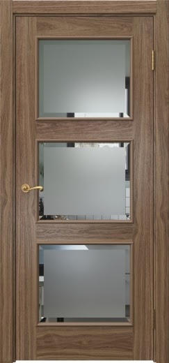 Межкомнатная дверь Actus 4.3L шпон американский орех, матовое стекло с фацетом