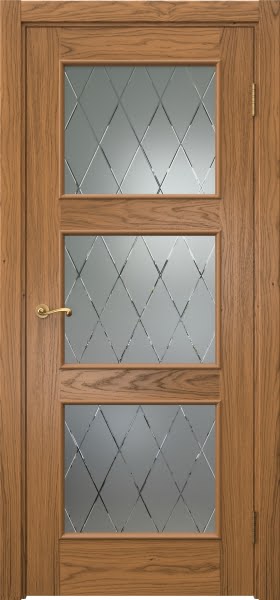 Межкомнатная дверь Actus 4.3L шпон дуб шервуд, матовое стекло с гравировкой