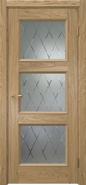 Межкомнатная дверь Actus 4.3P натуральный шпон дуба, матовое стекло с гравировкой