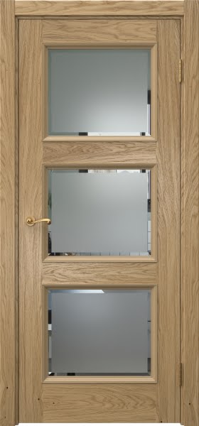 Межкомнатная дверь Actus 4.3P натуральный шпон дуба, матовое стекло с фацетом