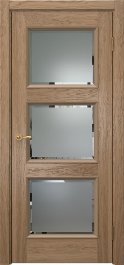 Межкомнатная дверь Actus 4.3P шпон дуб светлый, матовое стекло с фацетом