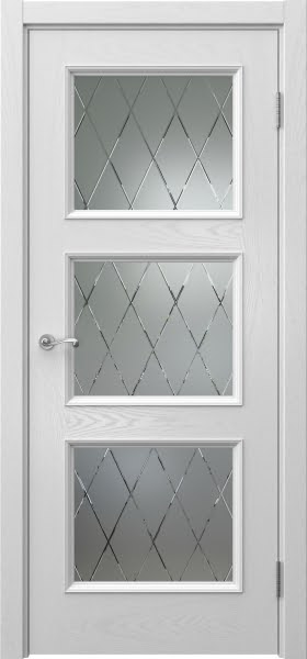 Межкомнатная дверь Actus 4.3P шпон ясень серый, матовое стекло с гравировкой