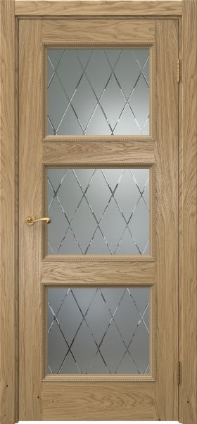 Межкомнатная дверь Actus 4.3PT натуральный шпон дуба, матовое стекло с гравировкой
