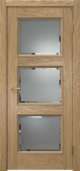 Межкомнатная дверь Actus 4.3PT натуральный шпон дуба, матовое стекло с фацетом
