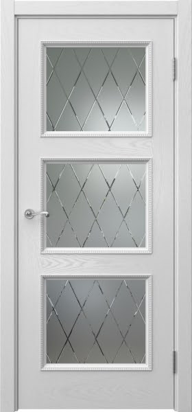Межкомнатная дверь Actus 4.3PT шпон ясень серый, матовое стекло с гравировкой