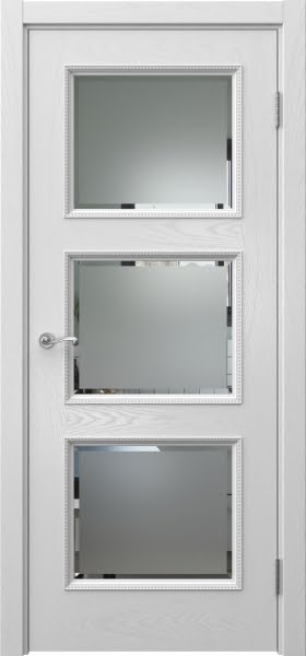 Межкомнатная дверь Actus 4.3PT шпон ясень серый, матовое стекло с фацетом