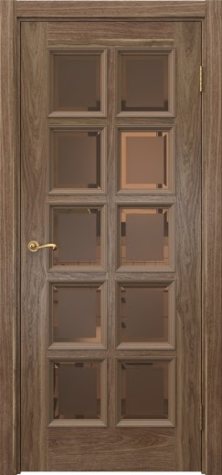 Межкомнатная дверь Actus 5.10 шпон американский орех, матовое бронзовое стекло с фацетом