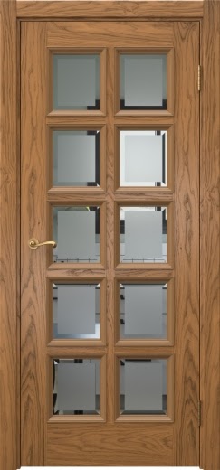 Межкомнатная дверь Actus 5.10 шпон дуб шервуд, матовое стекло с фацетом