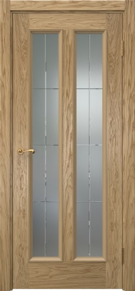 Межкомнатная дверь Actus 5.2 натуральный шпон дуба, матовое стекло с гравировкой