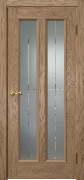 Межкомнатная дверь Actus 5.2 шпон дуб светлый, матовое стекло с гравировкой