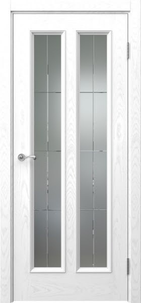 Межкомнатная дверь Actus 5.2 шпон ясень белый, матовое стекло с гравировкой
