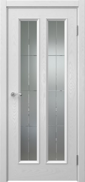 Межкомнатная дверь Actus 5.2 шпон ясень серый, матовое стекло с гравировкой