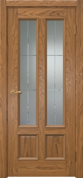 Межкомнатная дверь Actus 5.4 шпон дуб шервуд, матовое стекло с гравировкой