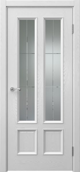 Межкомнатная дверь Actus 5.4 шпон ясень серый, матовое стекло с гравировкой