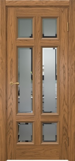 Межкомнатная дверь Actus 5.6 шпон дуб шервуд, матовое стекло с фацетом