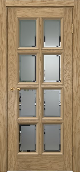 Межкомнатная дверь Actus 5.8 натуральный шпон дуба, матовое стекло с фацетом