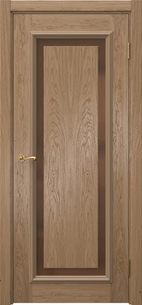 Межкомнатная дверь Actus 6.1 шпон дуб светлый, триплекс бронзовый