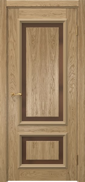 Межкомнатная дверь Actus 6.2 натуральный шпон дуба, триплекс бронзовый