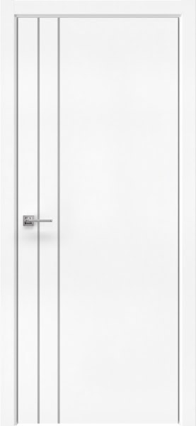 Межкомнатная дверь Dorsum 10.2 эмалит белый, алюминиевая кромка
