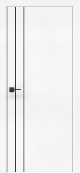 Межкомнатная дверь Dorsum 10.2 эмалит белый, алюминиевая кромка